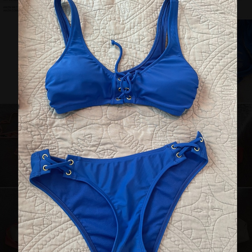 Express blue swimsuit set size small